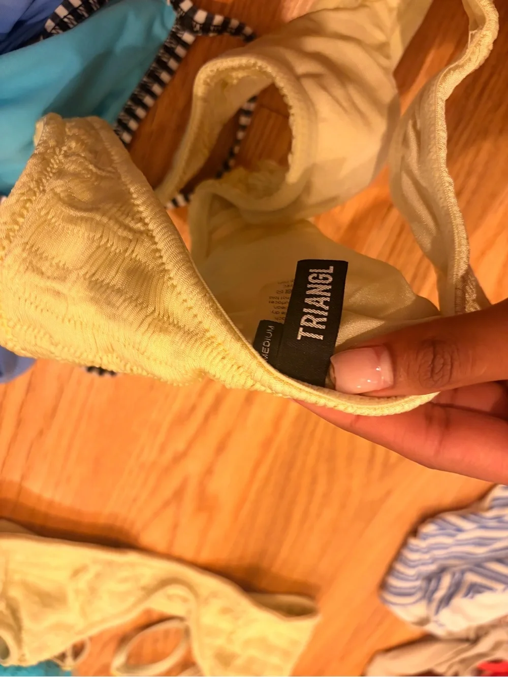 triangl swimwear Yellow Ribbed Bikini Top & Bottom